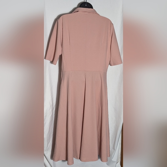 H.R. Homrain  1950's Inspired Dress, short sleeve | Dusty Rose Pink |‎ Size XL - Picture 4 of 10